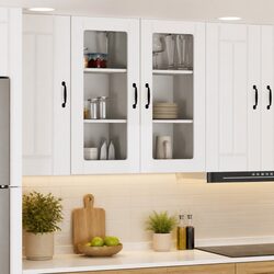 High Gloss White Wall Glass Cabinets for Kitchen Storage