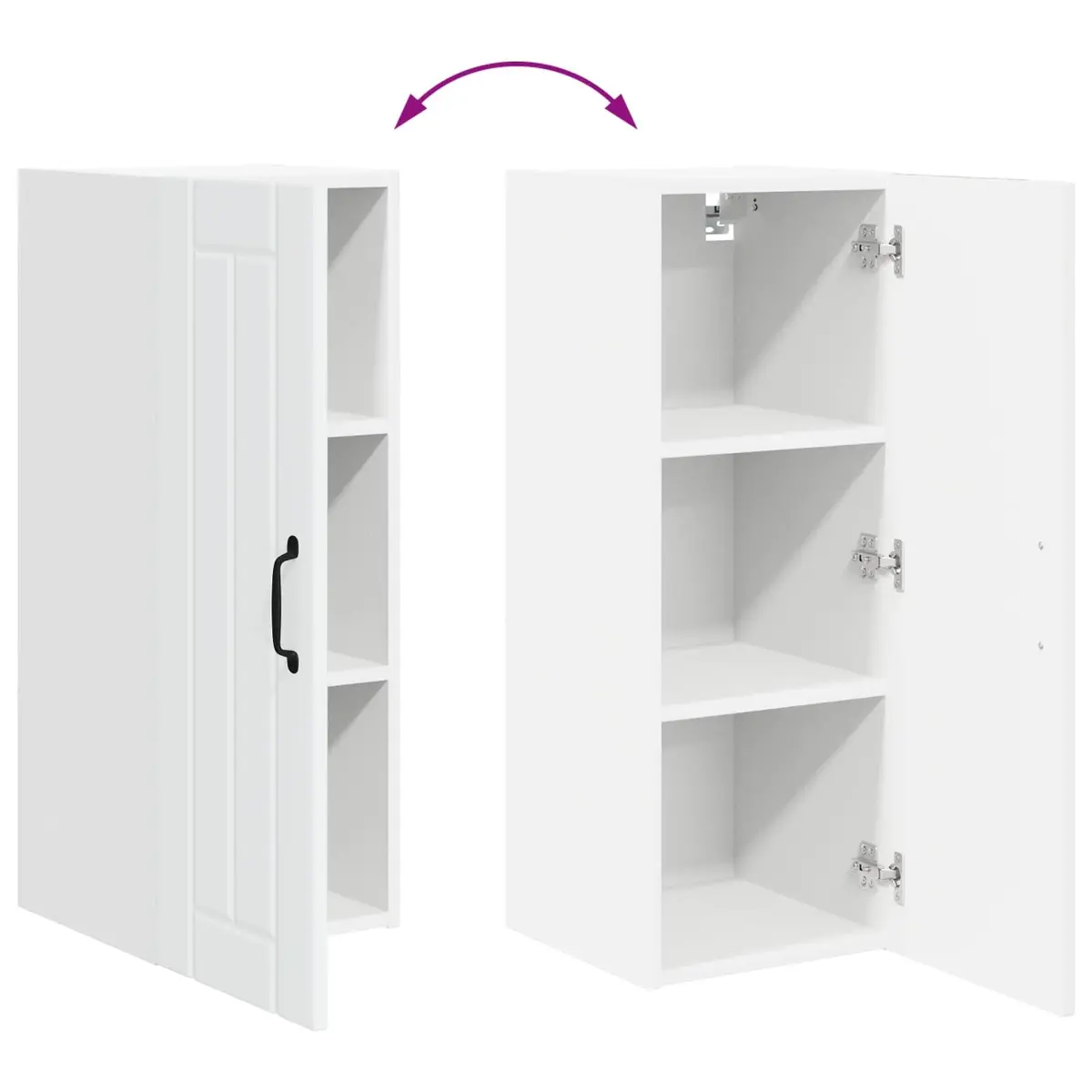 Wall Cabinet White Modern 30 x 31 x 80 cm Engineered Wood