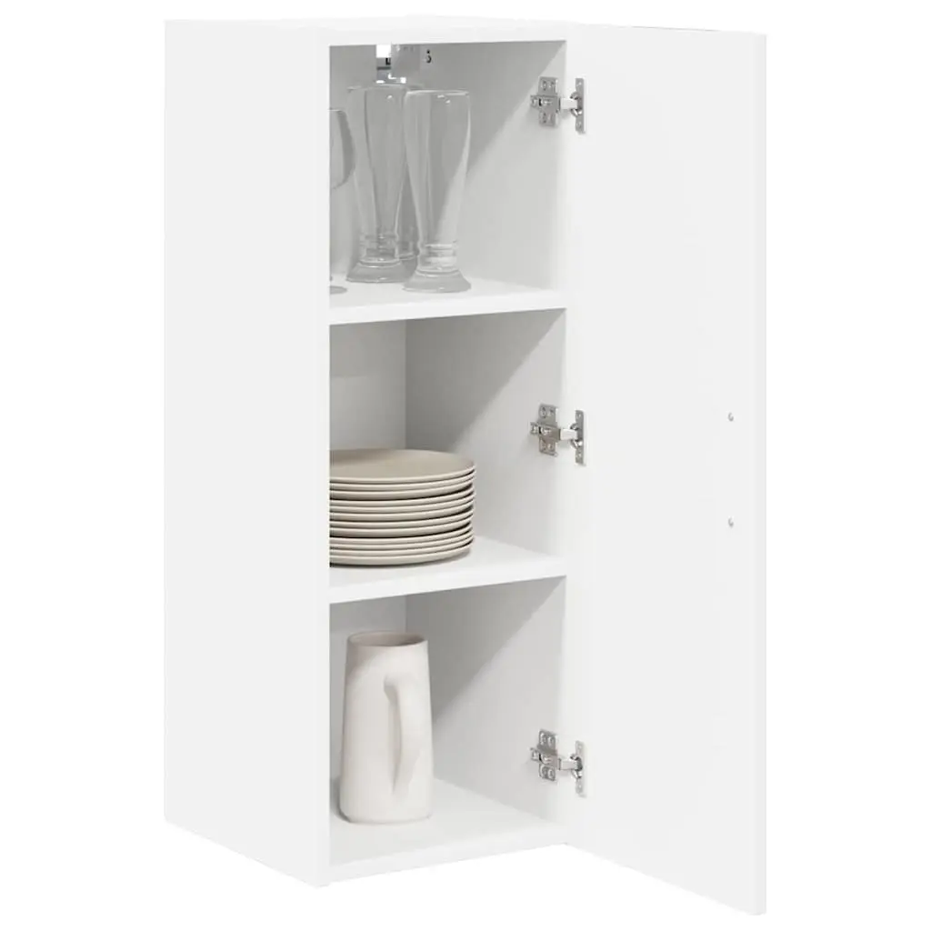 Wall Cabinet White Modern 30 x 31 x 80 cm Engineered Wood