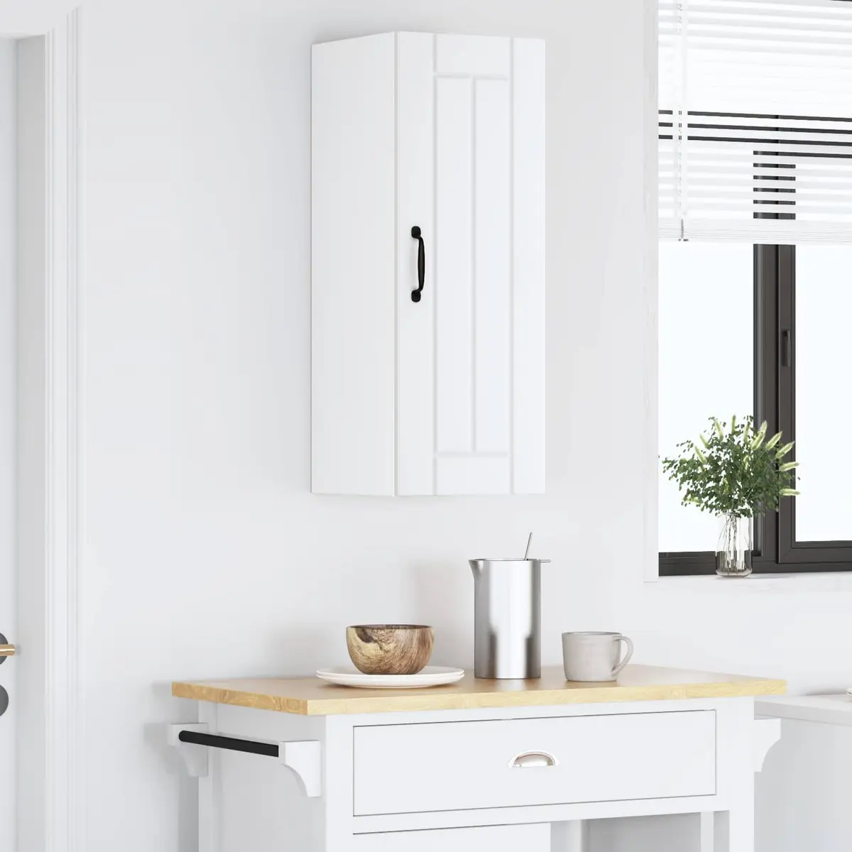 Wall Cabinet White Modern 30 x 31 x 80 cm Engineered Wood