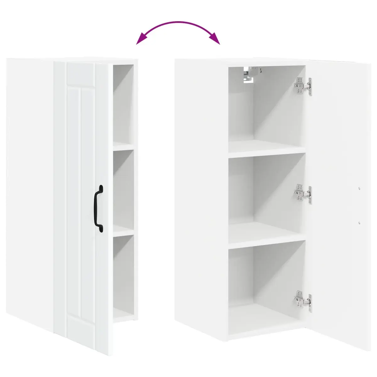 White Wall Cabinet for Kitchen Storage 30 x 31 x 80 cm