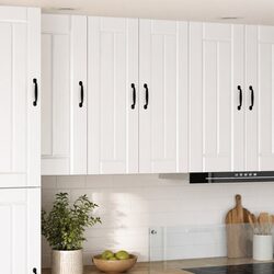 Black Engineered Wood Wall Cabinet for Kitchen Storage
