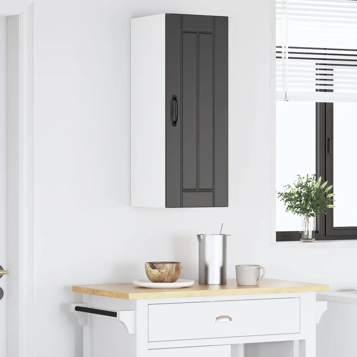 Wall Cabinet Black Engineered Wood 30 x 31 x 80 cm