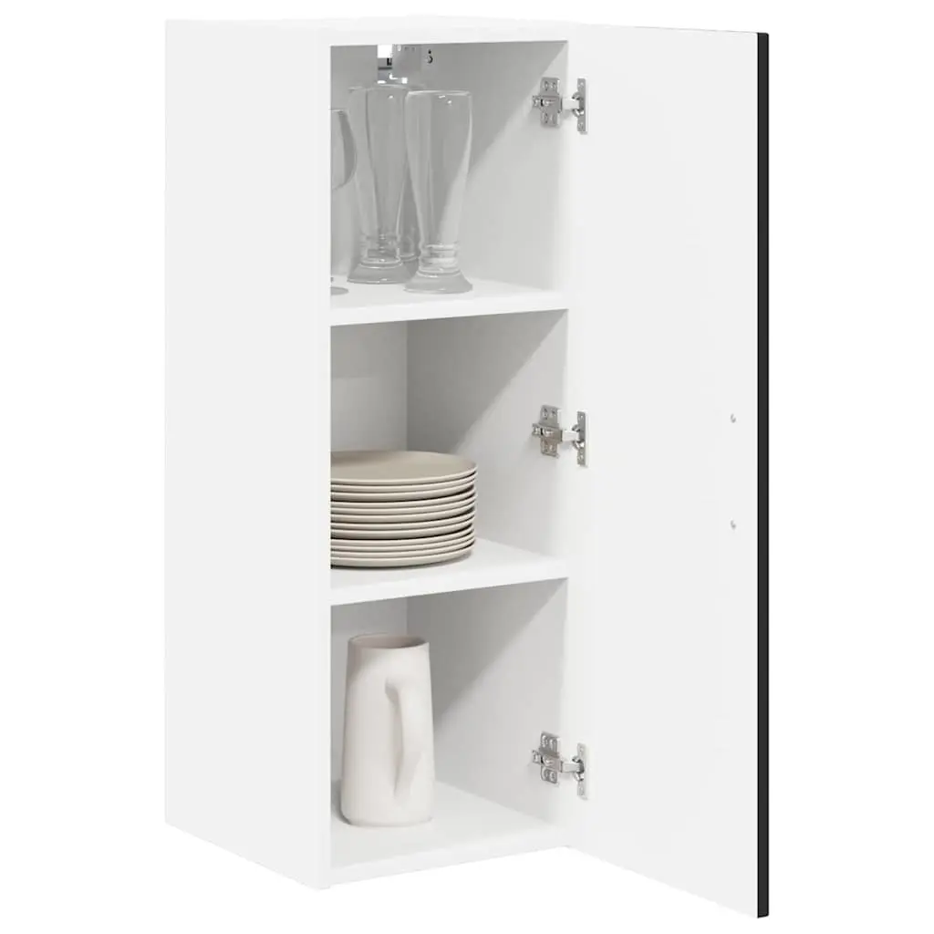 Black Wall Cabinet Set for Kitchen Storage 30 x 31 x 80 cm