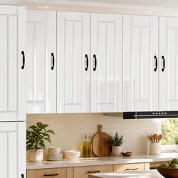 High Gloss White Wall Cabinet Set for Kitchen Storage
