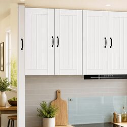 Elegant White Wall-Mounted Kitchen Storage Cabinet