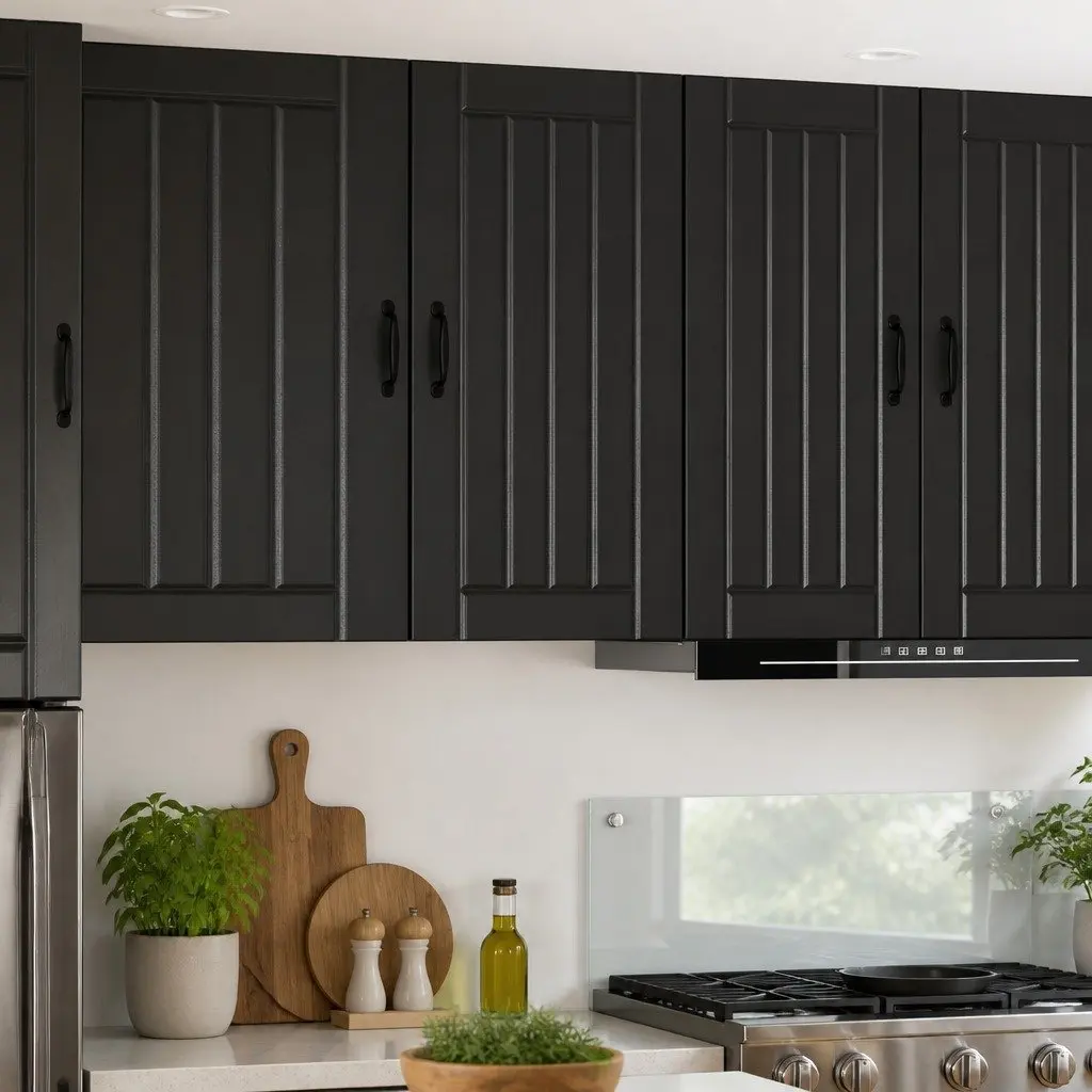 Black Wall Cabinet for Kitchen Storage