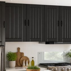 Contemporary Black Wall Cabinet for Kitchen Storage