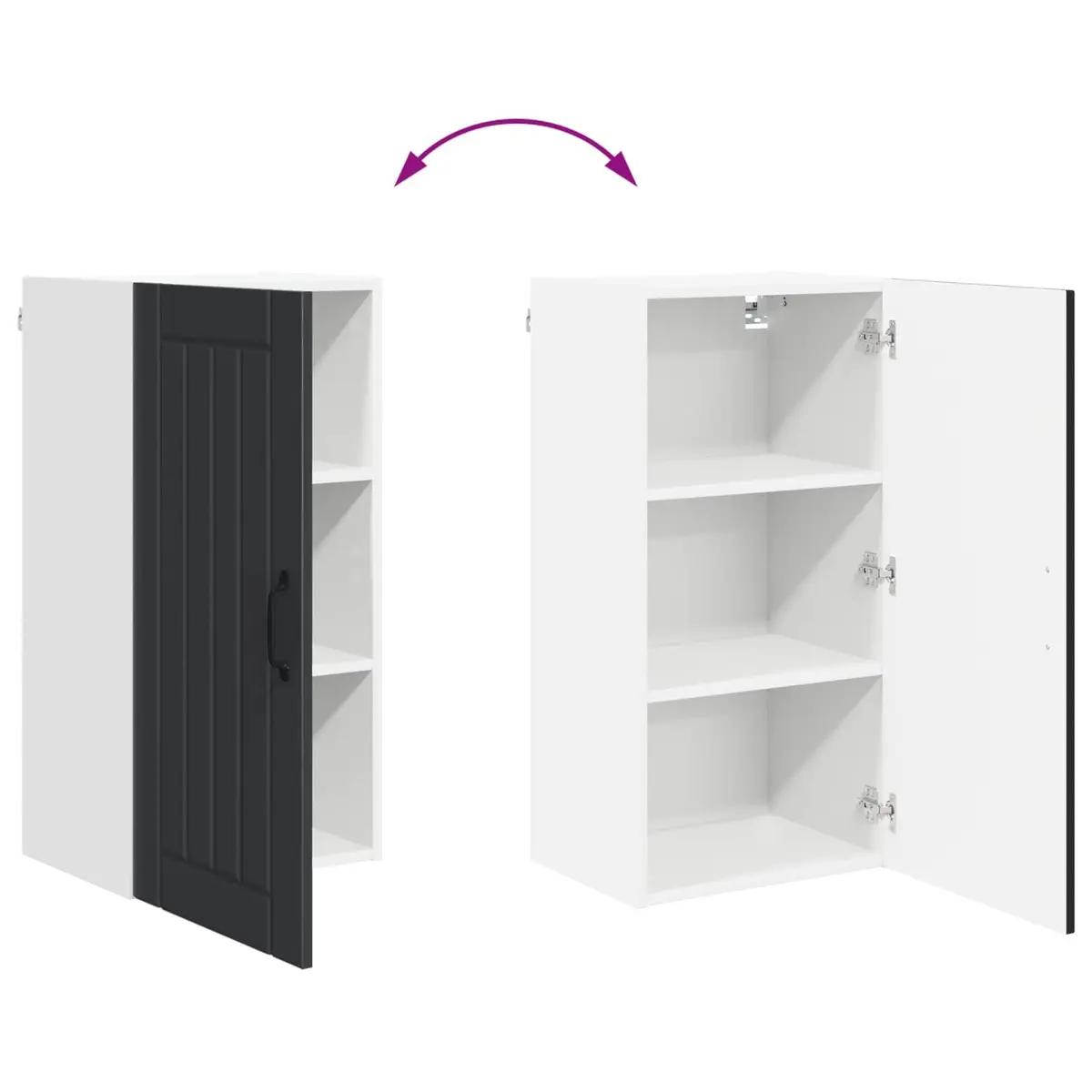 Black Wall Cabinet for Kitchen Storage