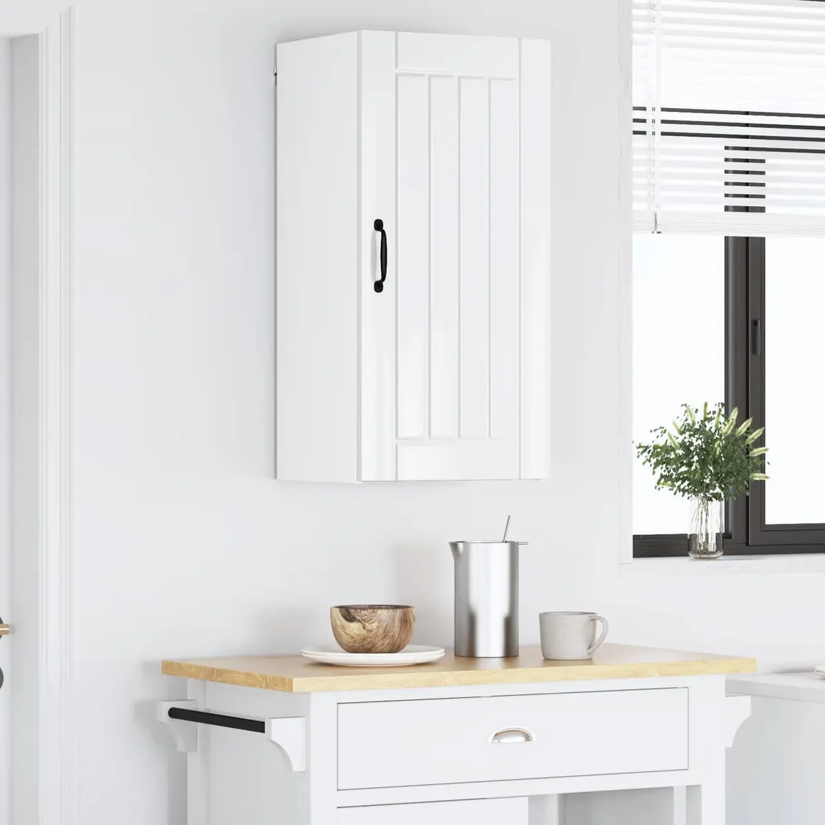 High Gloss White Kitchen Wall Cabinet for Storage