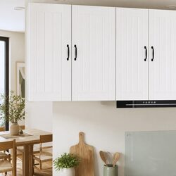 Warm White Engineered Wood Wall Cabinet for Kitchen