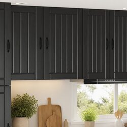Elegant Black Wall Cabinet for Kitchen Storage