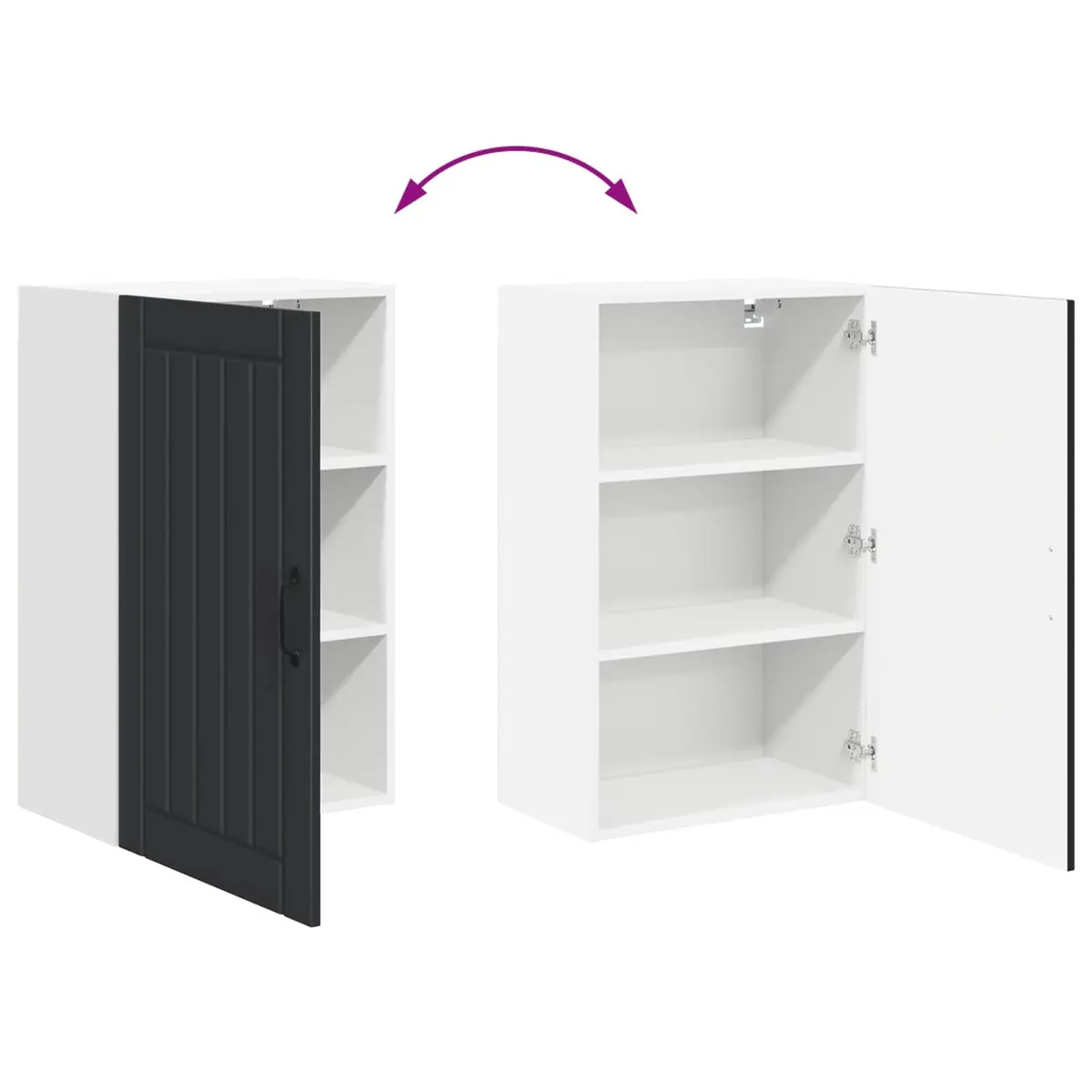 Black Wall Cabinet for Kitchen Storage
