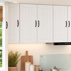 Sleek White Wall Cabinet for Kitchen Storage