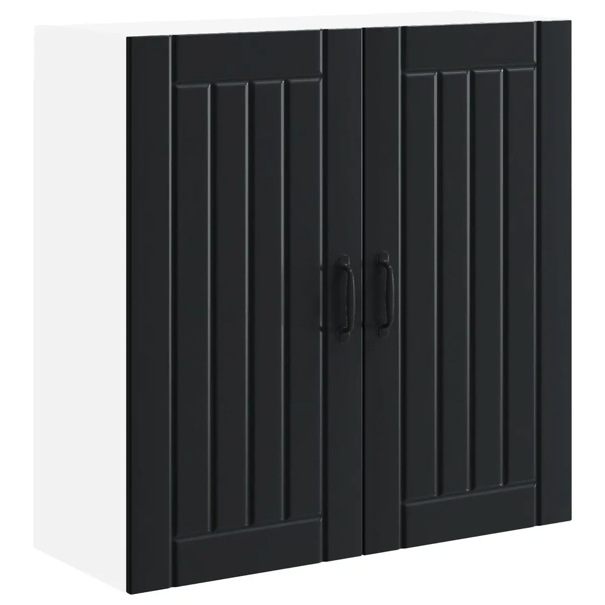 Black Wall Cabinet for Kitchen Storage 80x31x80cm