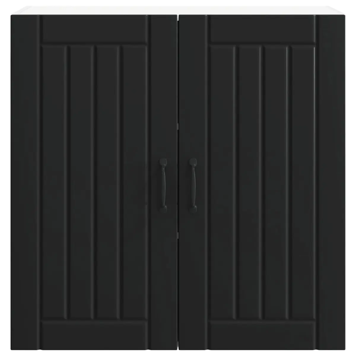 Black Wall Cabinet for Kitchen Storage 80x31x80cm