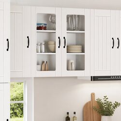 White Wall-Mounted Glass Cabinet 80x31x80cm