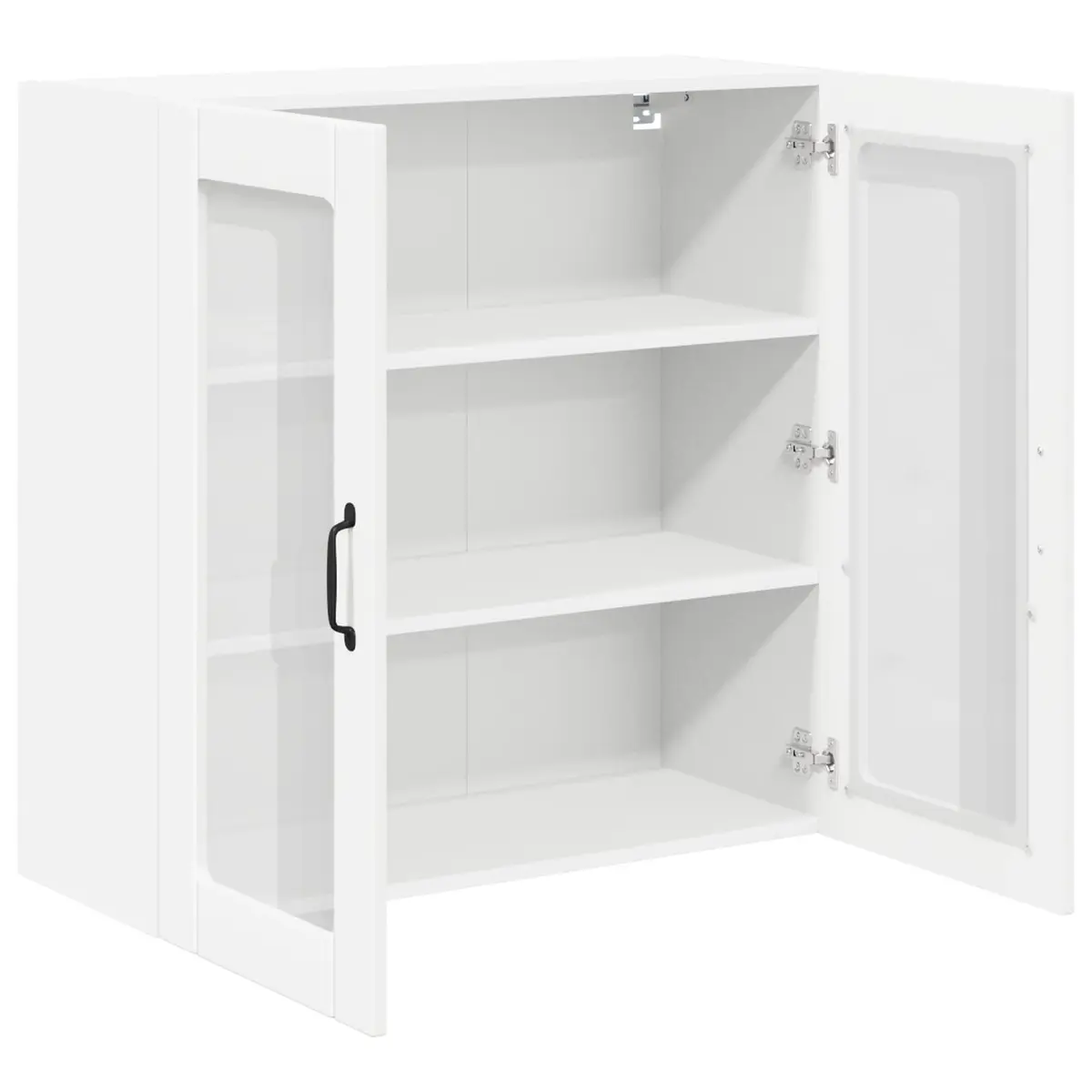 White Wall-Mounted Glass Cabinet 80x31x80cm