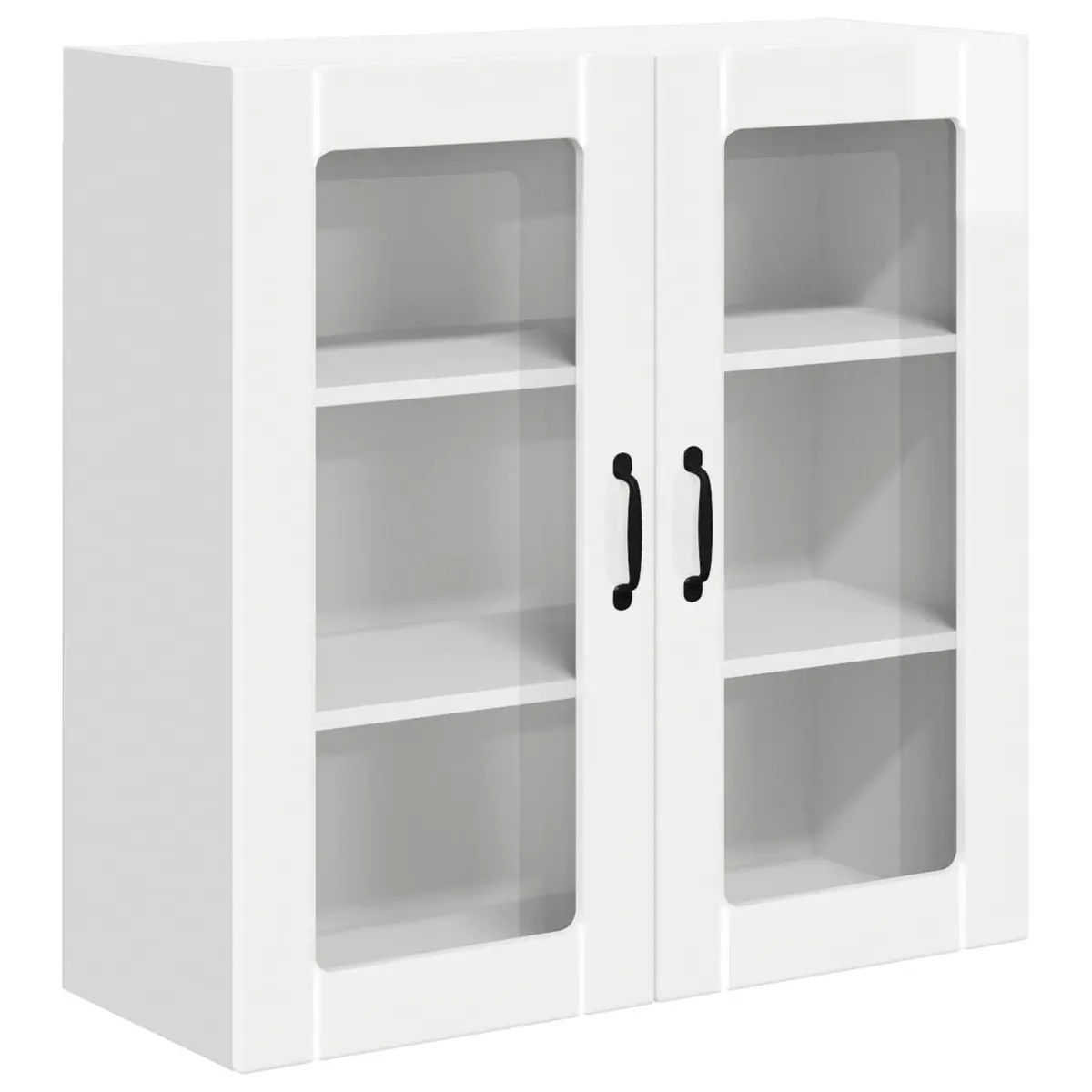 Wall Glass Cabinet High Gloss White 80x31x80cm Engineered Wood