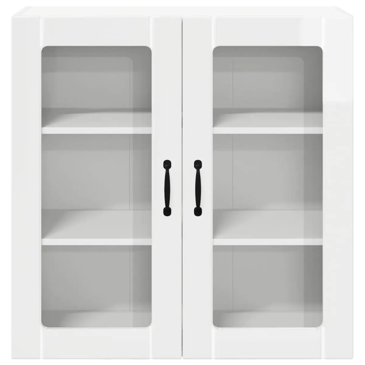 Wall Glass Cabinet High Gloss White 80x31x80cm Engineered Wood