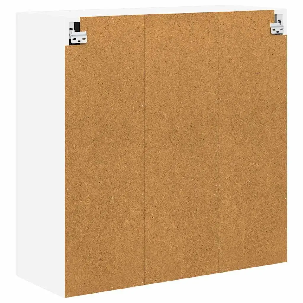 Wall Glass Cabinet High Gloss White 80x31x80cm Engineered Wood