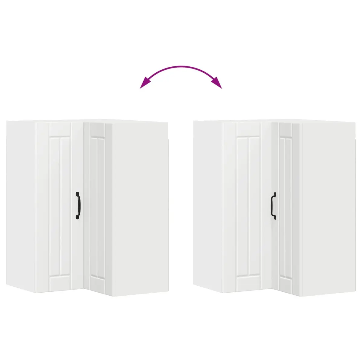 White Engineered Wood Corner Cabinet for Kitchen Storage