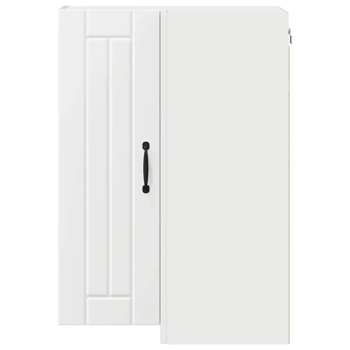 White Engineered Wood Corner Cabinet for Kitchen Storage