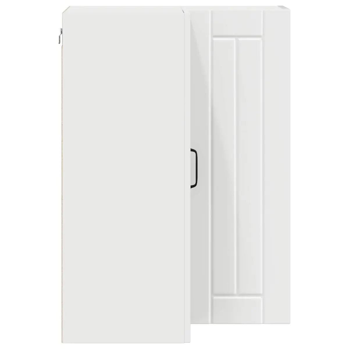 White Engineered Wood Corner Cabinet for Kitchen Storage