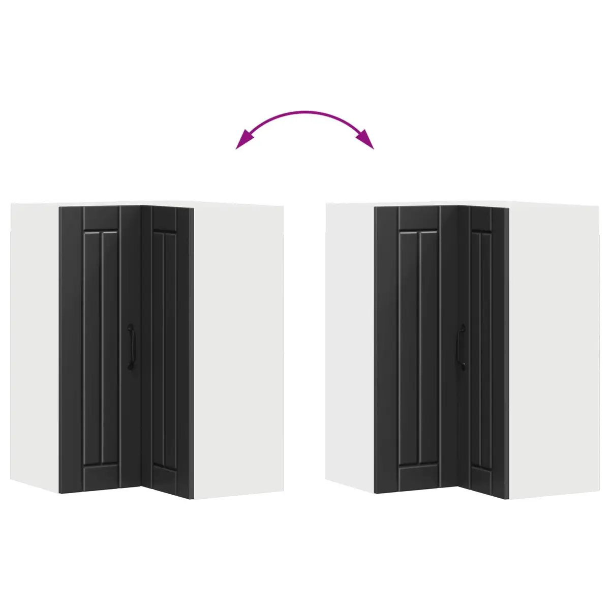 Wall Corner Cabinet Black 57x57x80cm Engineered Wood