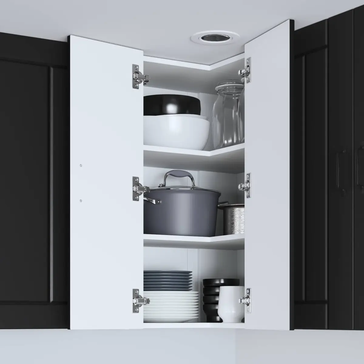 Wall Corner Cabinet Black 57x57x80cm Engineered Wood