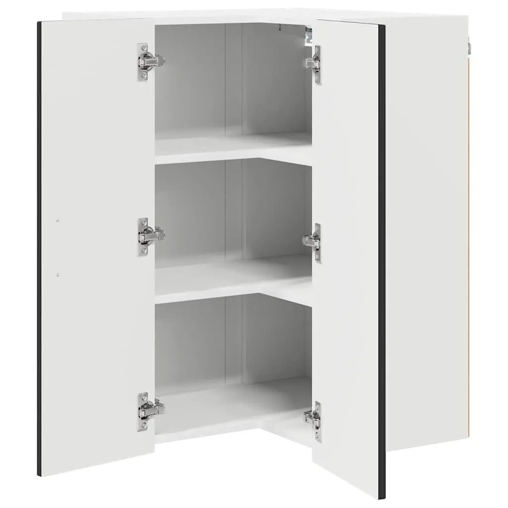 Wall Corner Cabinet Black 57x57x80cm Engineered Wood