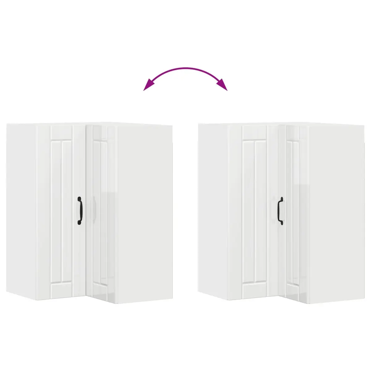 Wall Corner Cabinet High Gloss White Modern Kitchen Storage Unit Furniture