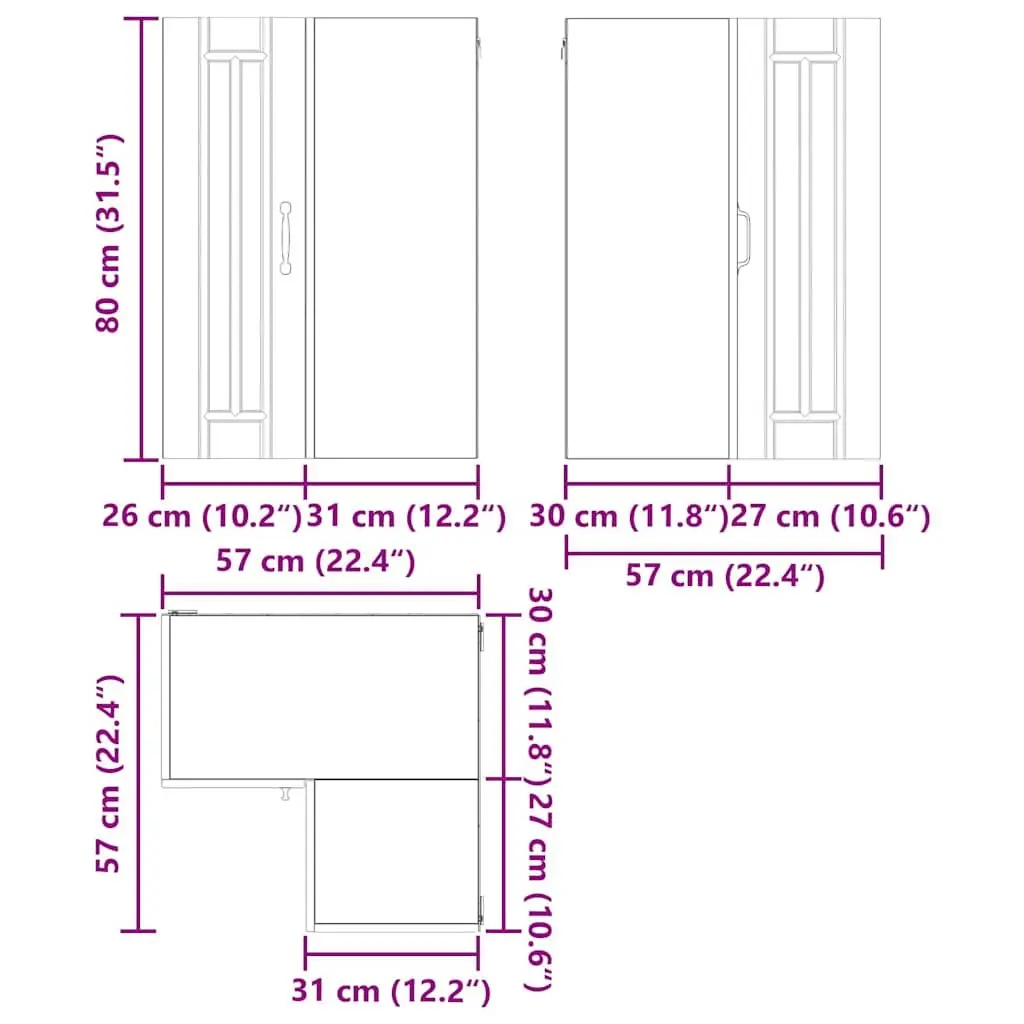 Wall Corner Cabinet High Gloss White Modern Kitchen Storage Unit Furniture