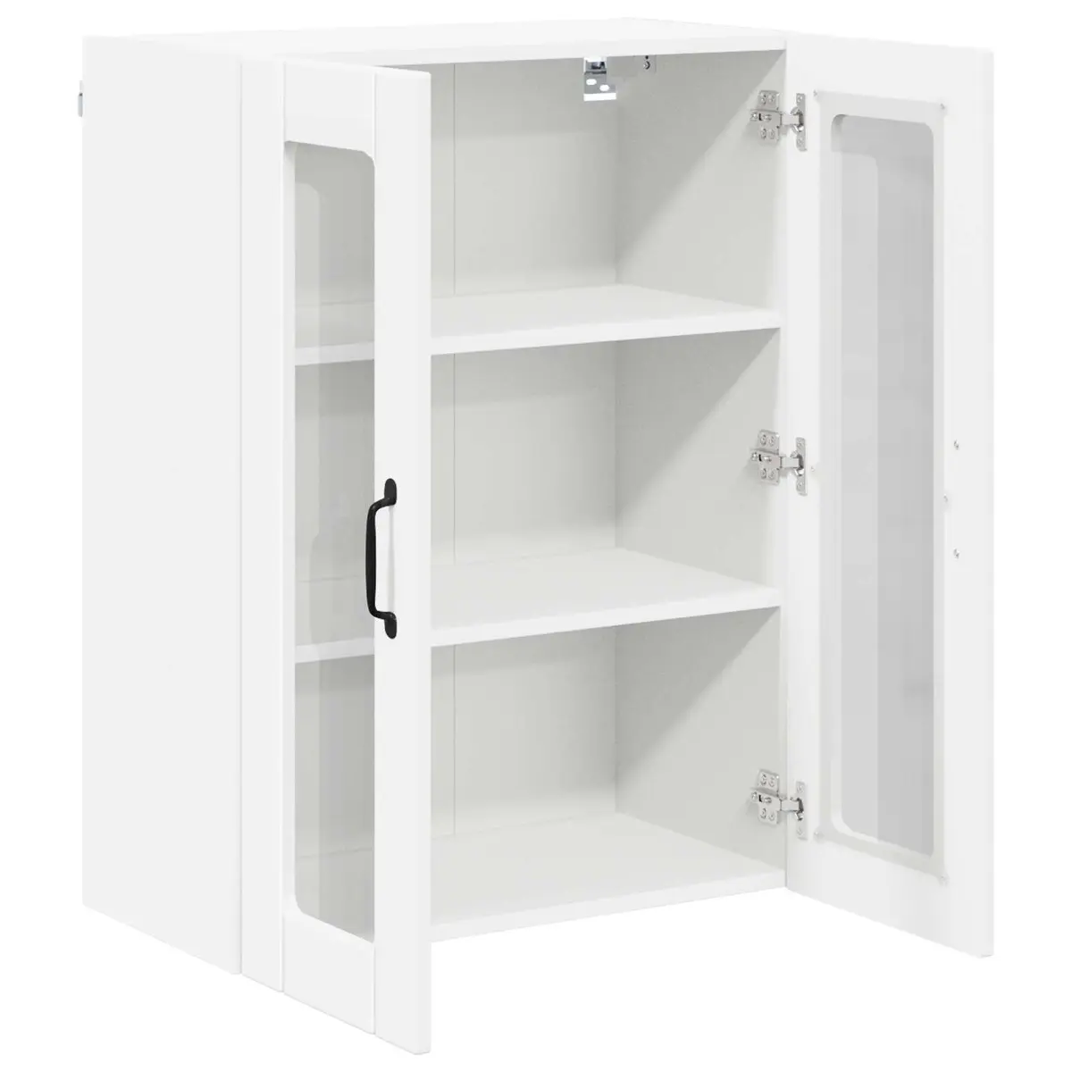 White Wall Glass Cabinet for Kitchen Storage