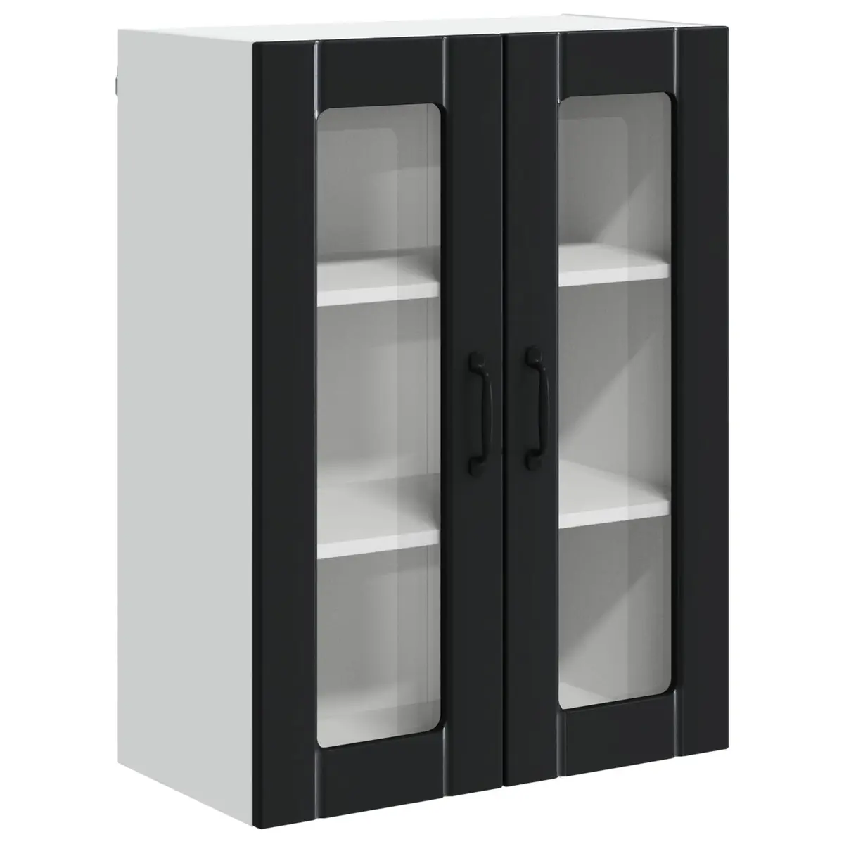 Black Wall Glass Cabinet for Kitchen Storage