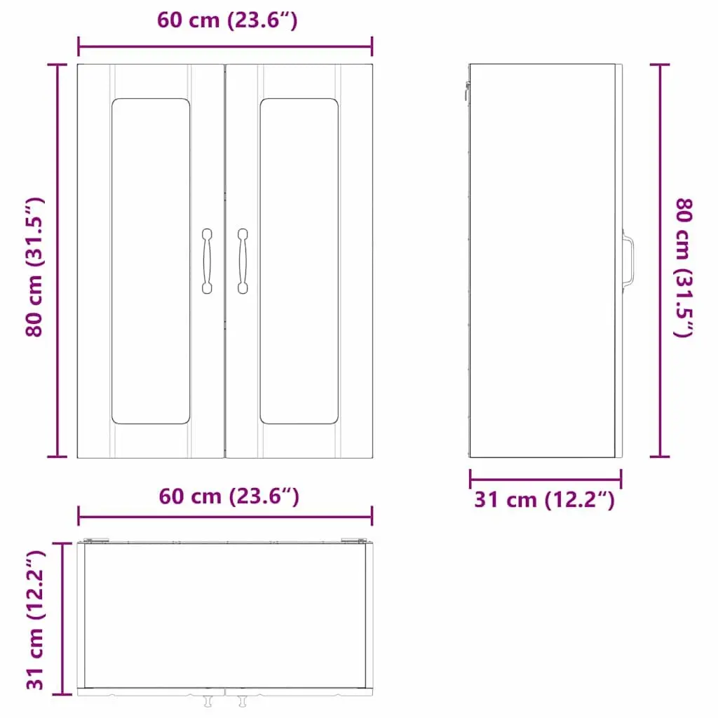 Black Wall Glass Cabinet for Kitchen Storage