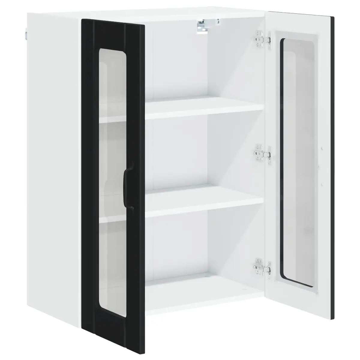 Black Wall Glass Cabinet for Kitchen Storage