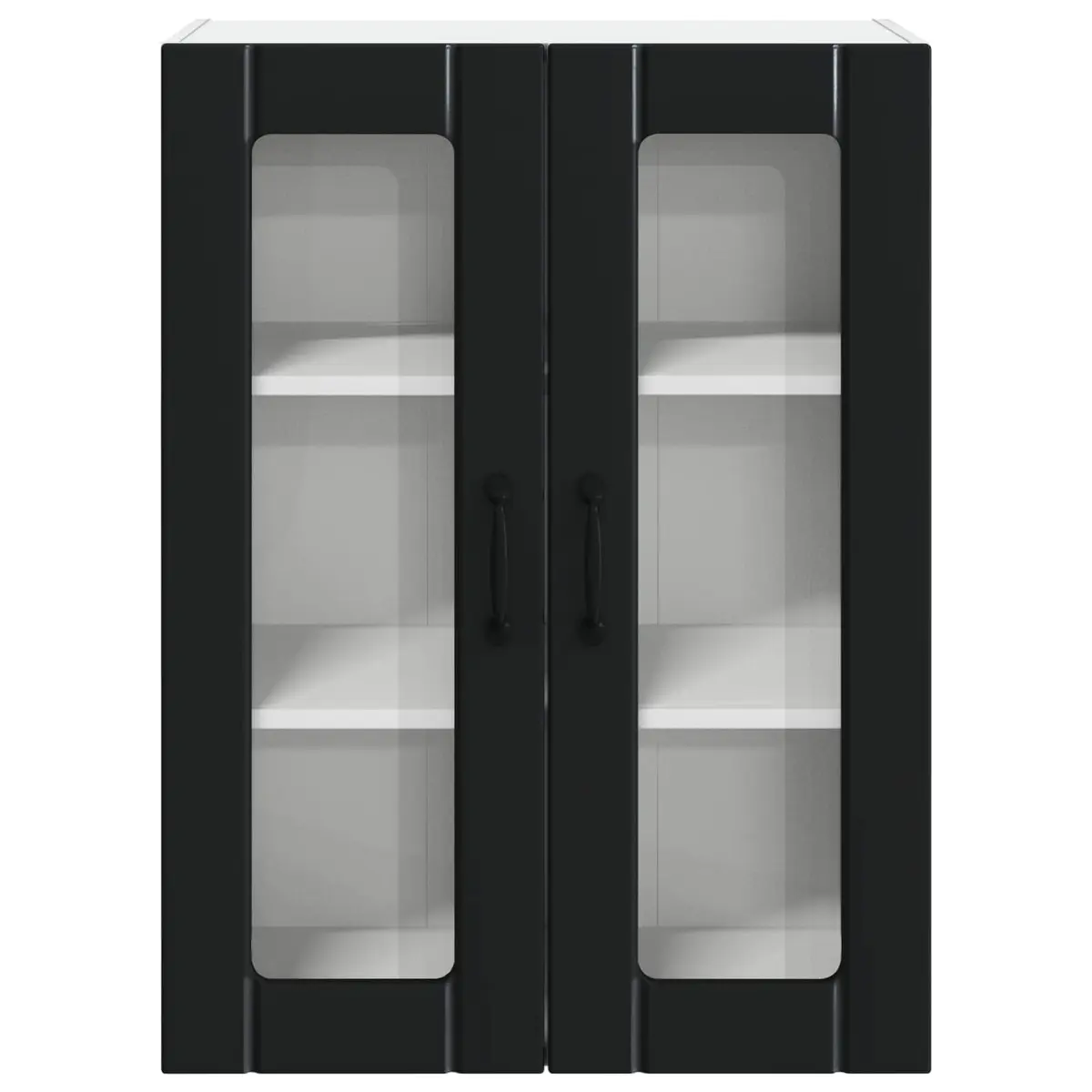 Black Wall Glass Cabinet for Kitchen Storage