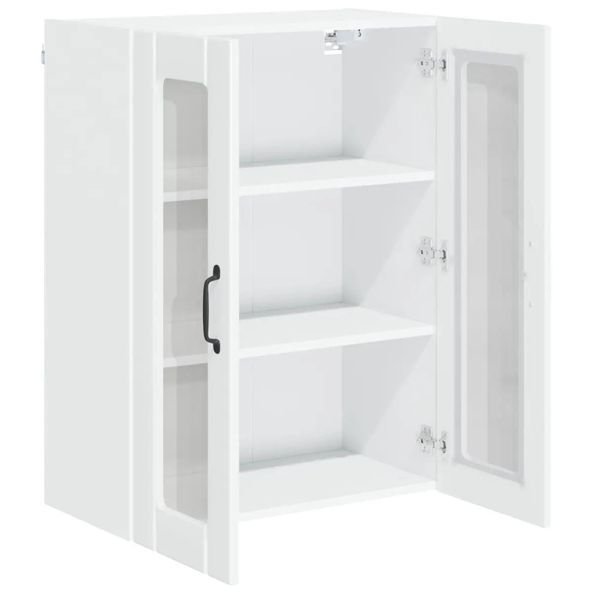 Wall Cabinet High Gloss White Rectangular 60x31x80cm Engineered Wood