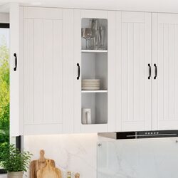 White Wall Glass Cabinet for Kitchen and Living Spaces