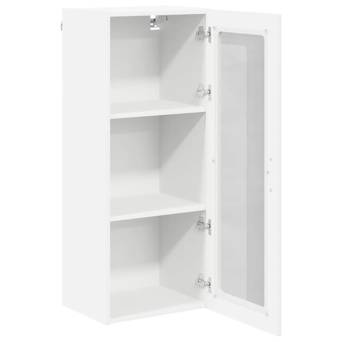 White Wall Glass Cabinet for Kitchen and Living Spaces