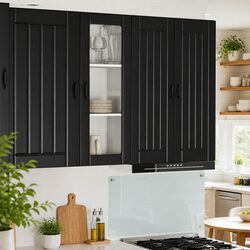 Modern Black Wall Glass Cabinet for Kitchen Storage