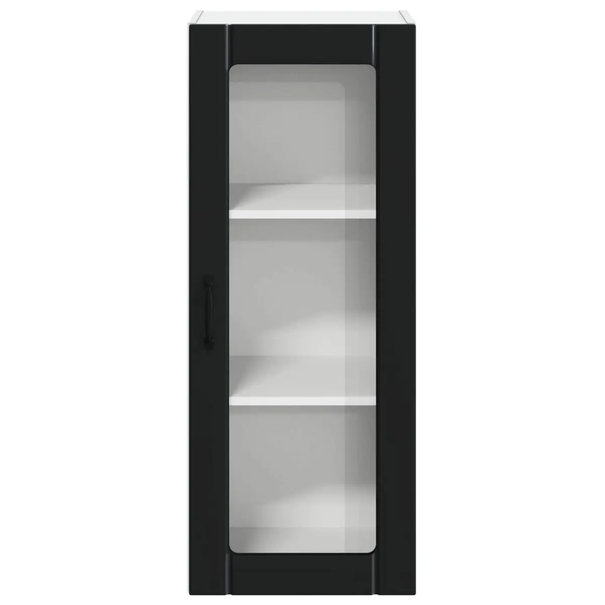 Black Wall Glass Cabinet for Kitchen Storage