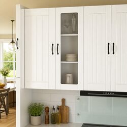 High Gloss White Wall Glass Cabinet for Kitchen Storage