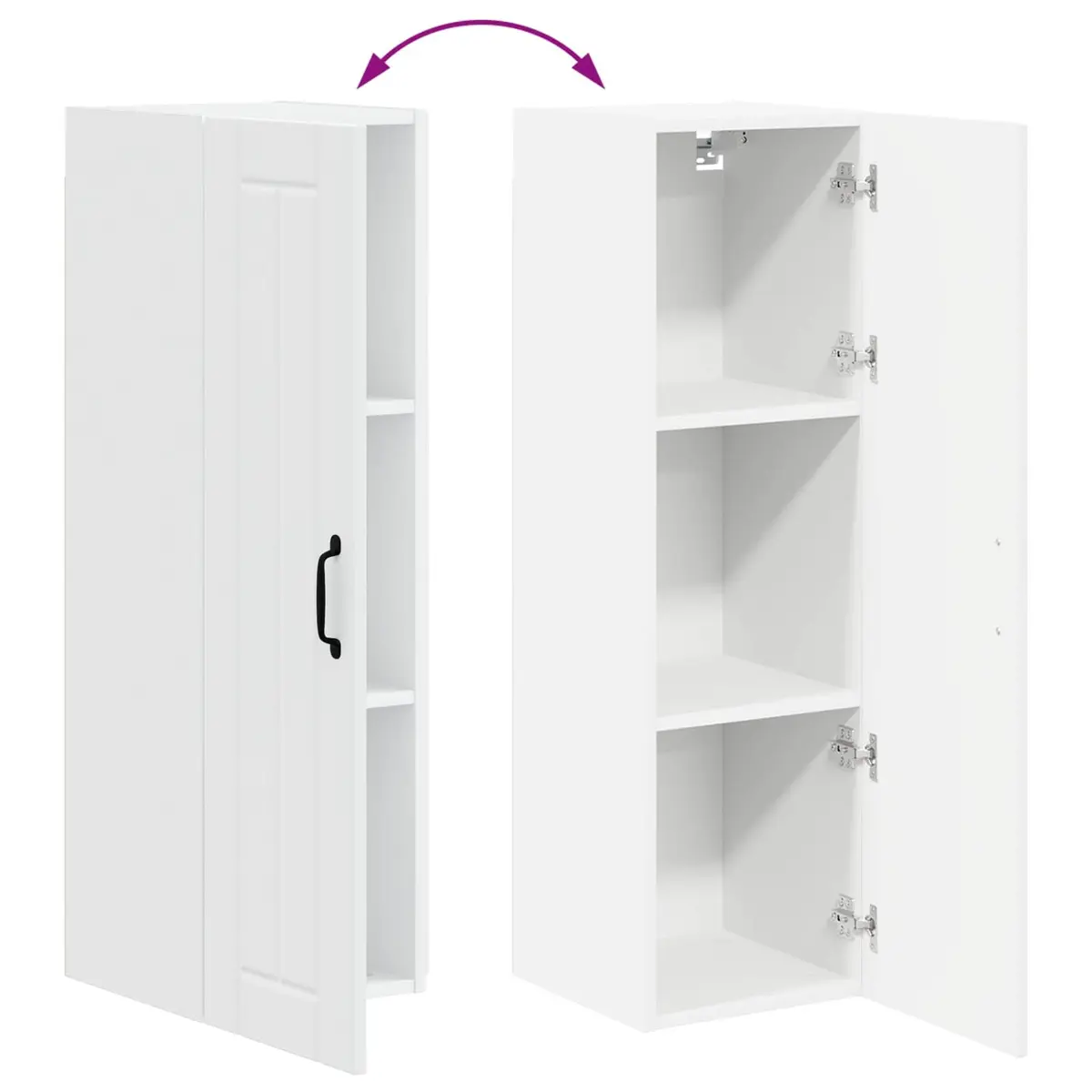 Wall Cabinet White Engineered Wood 30 x 31 x 100 cm Modern Kitchen Storage Unit