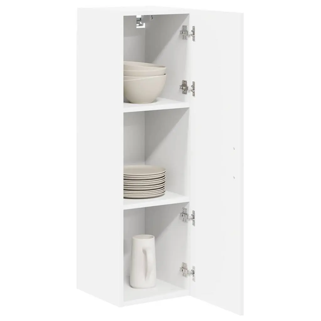 Wall Cabinet White Engineered Wood 30 x 31 x 100 cm Modern Kitchen Storage Unit