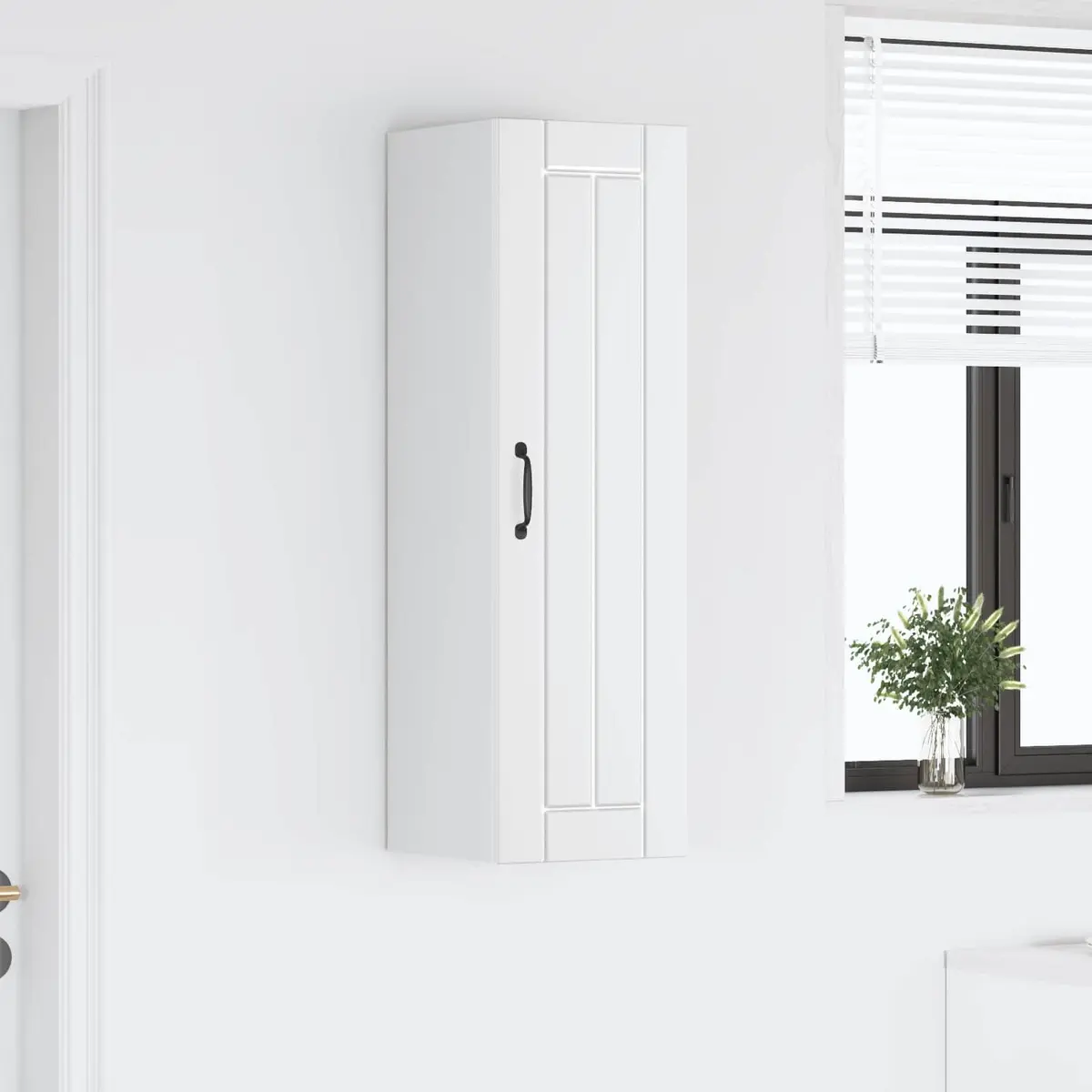 Wall Cabinet White Engineered Wood 30 x 31 x 100 cm Modern Kitchen Storage Unit