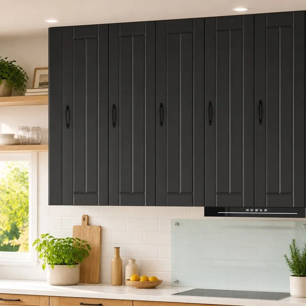 Black Wall Cabinet for Kitchen Storage