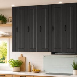 Stylish Black Wall Cabinet for Kitchen Storage