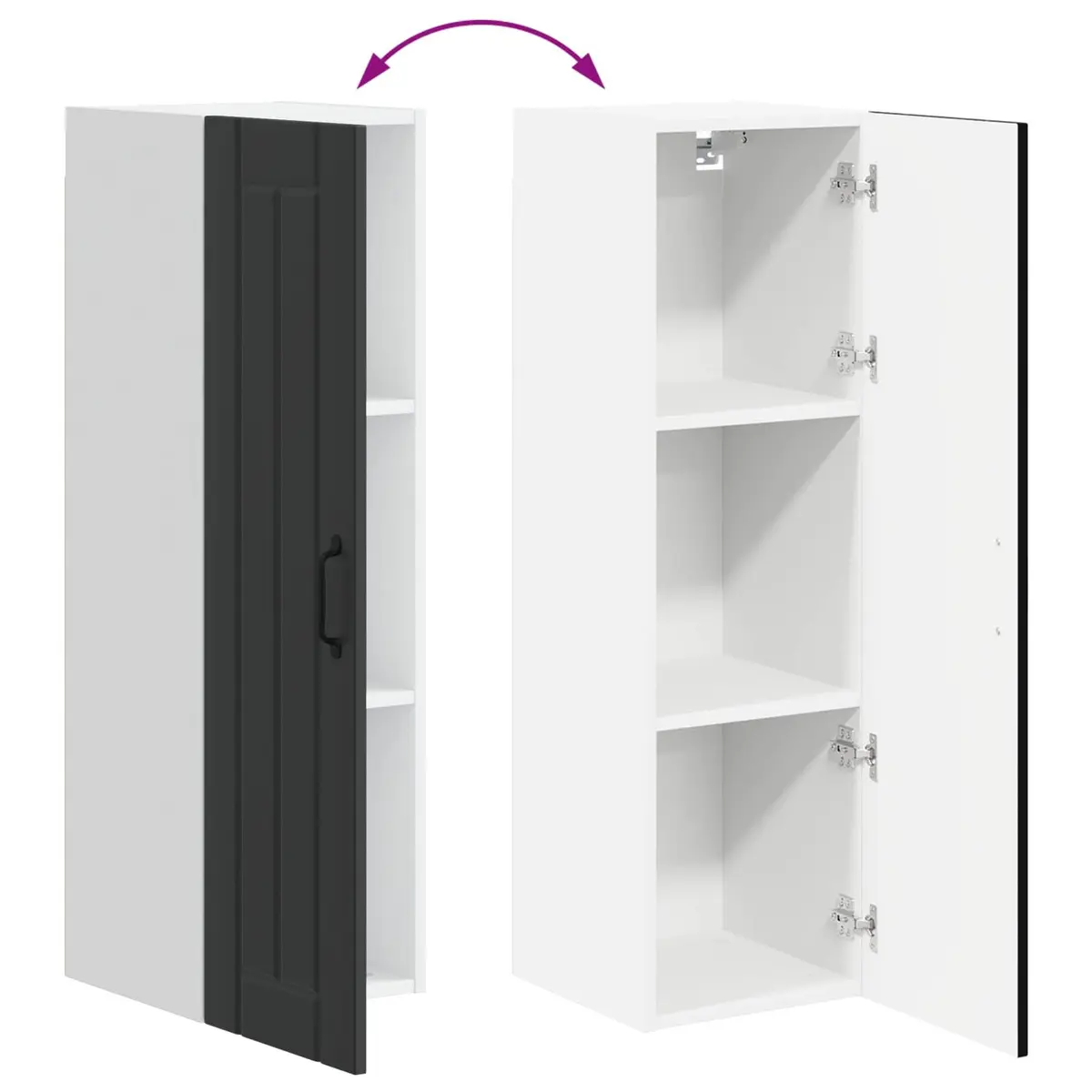 Black Wall Cabinet for Kitchen Storage